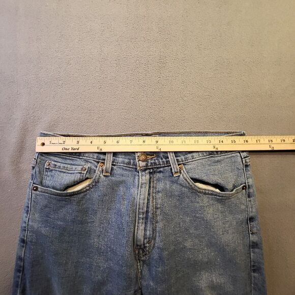 Levis Signature Mens 32x30 Regular Fit Straight Leg Distressed Denim Jeans - Picture 9 of 12